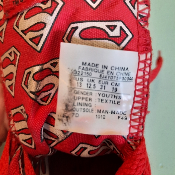 Converse X Chuck Taylor All Star Superman DC Comics Hi-Top Shoes Youth 13 - Picture 12 of 13